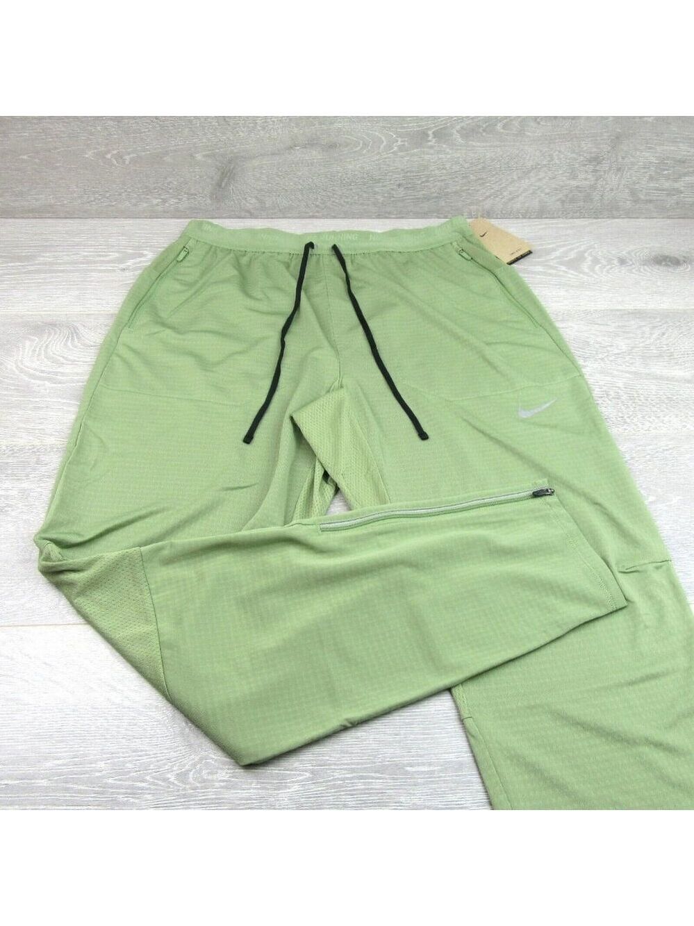 Nike Phenom Knit Running Gym Pants Men's Size Large Green NEW - Picture 2 of 13